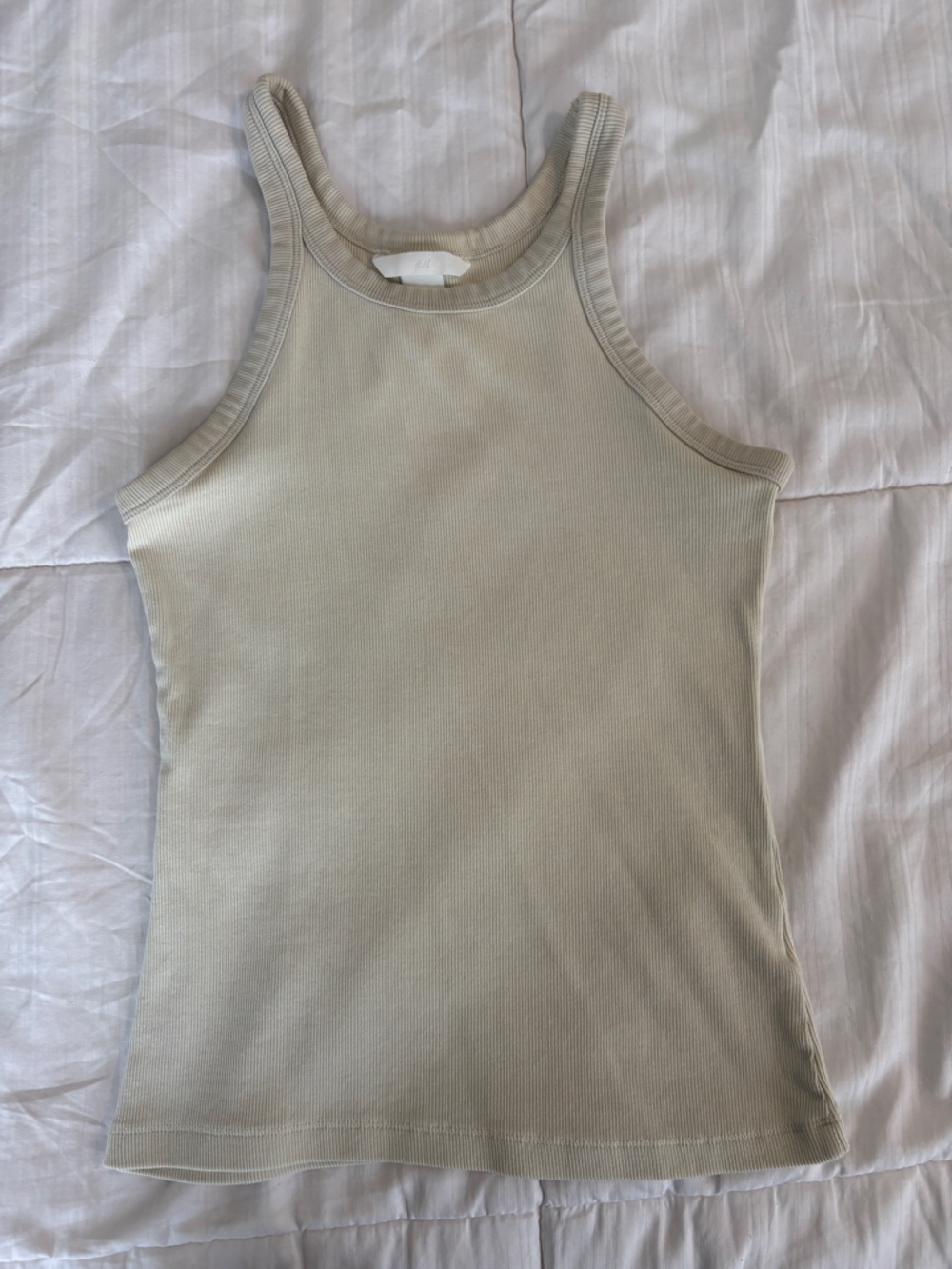 H&M Ribbed Tank Top in Light Beige